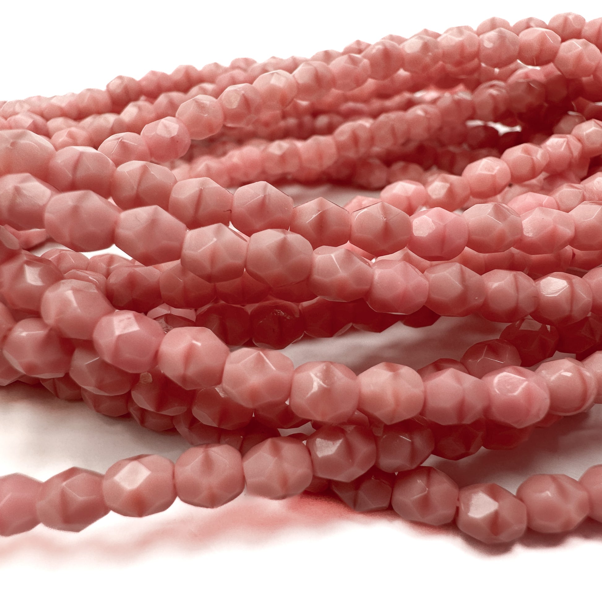 Pink Silk 4mm Faceted Glass Bead - 50 pcs.-The Bead Gallery Honolulu