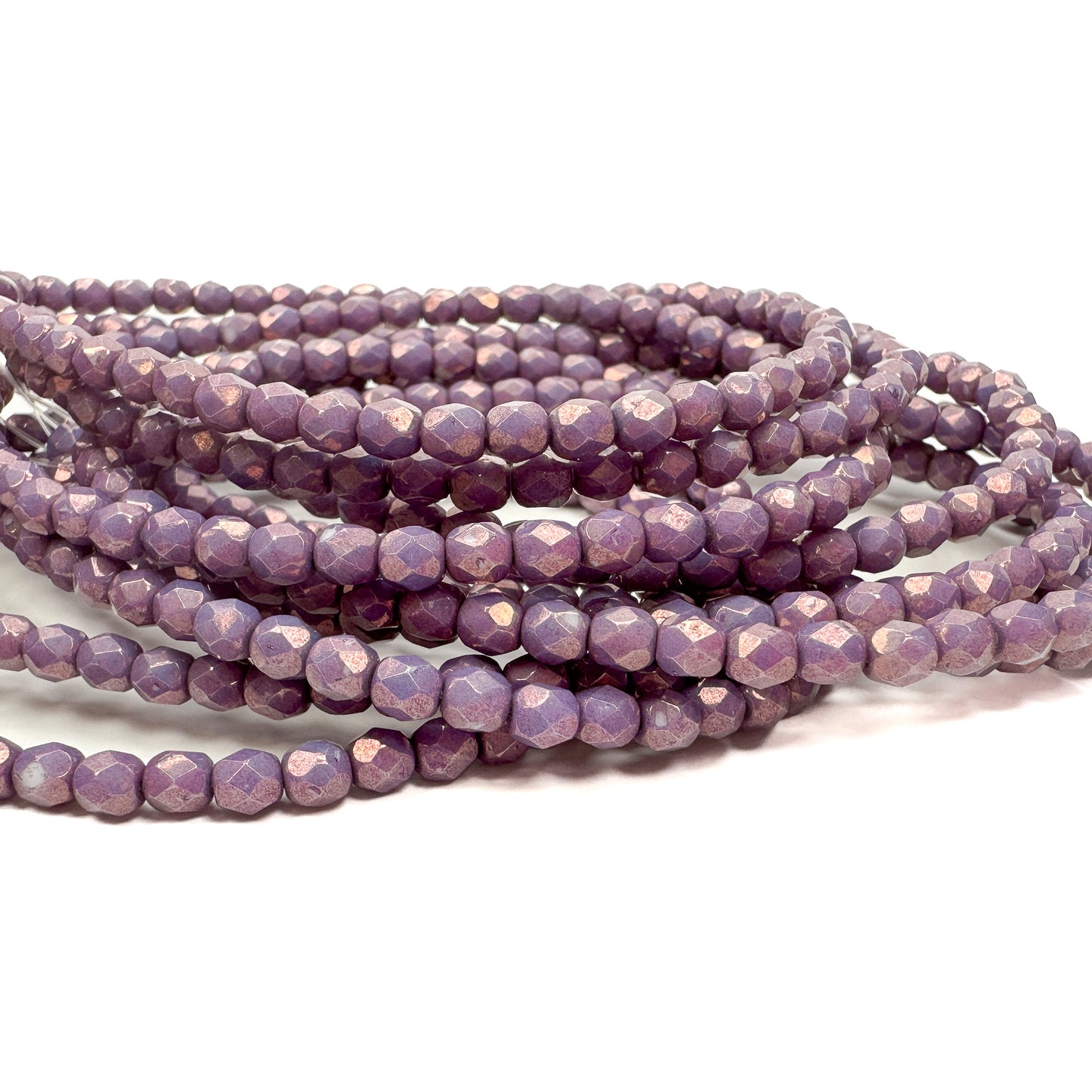 Purple Bronzey Opaque 4mm Faceted Glass Bead - 50 pcs.-The Bead Gallery Honolulu