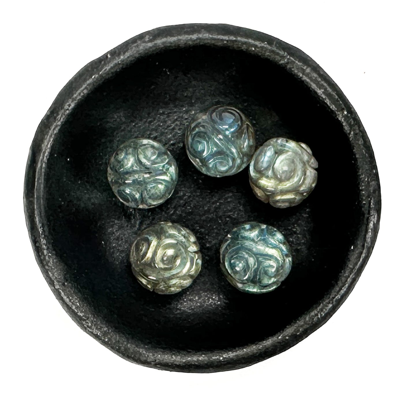 Labradorite 11.5mm Hand Carved Round Bead - 1 pc. (P3107)