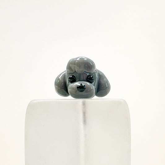 Chibi Handmade Glass Beads - Toy Poodle Dog Gray-The Bead Gallery Honolulu