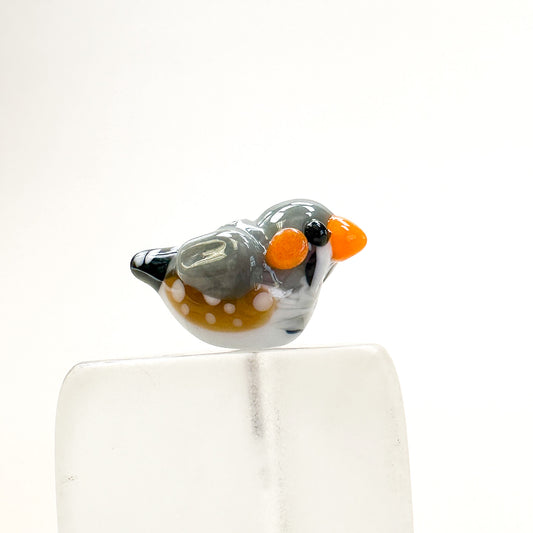 Chibi Handmade Glass Beads - Zebra Finch- 1 pc.-The Bead Gallery Honolulu