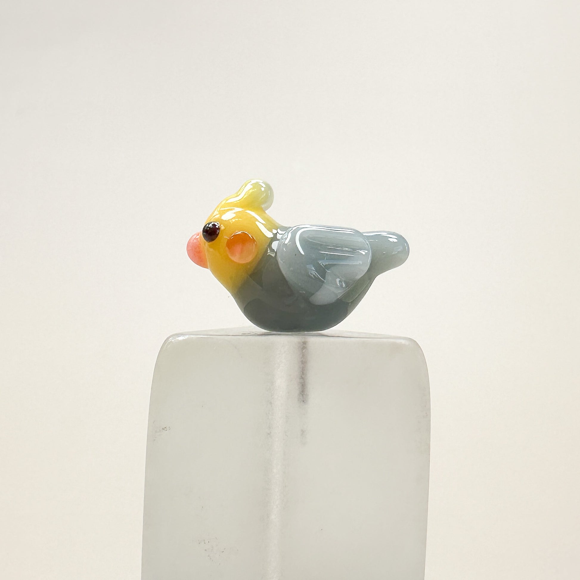 Chibi Handmade Glass Beads - Bird Shape Cockatiel-The Bead Gallery Honolulu