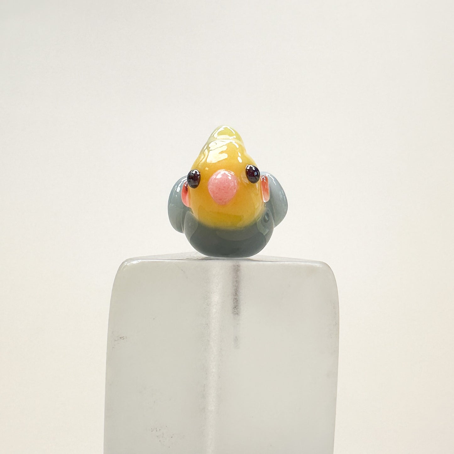 Chibi Handmade Glass Beads - Bird Shape Cockatiel-The Bead Gallery Honolulu