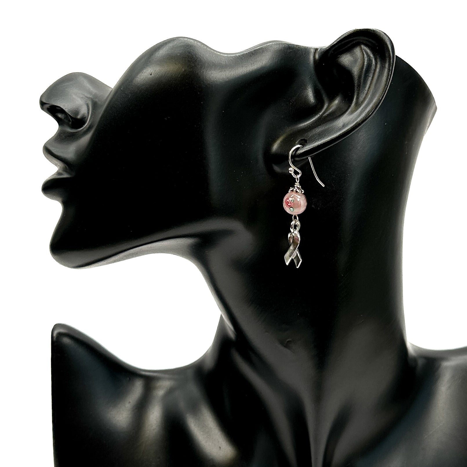 Pink Awareness Ribbon Earring Kit-The Bead Gallery Honolulu