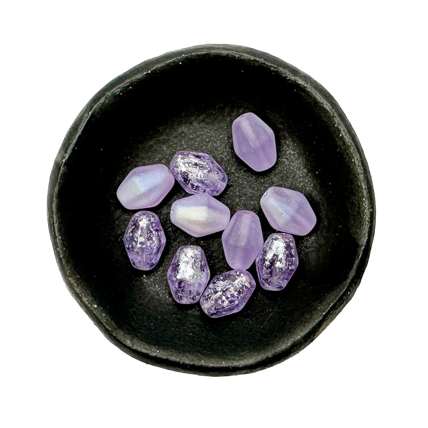 Lavender Splash Czech Glass Bicone Bead Mix - 10 pcs.-The Bead Gallery Honolulu