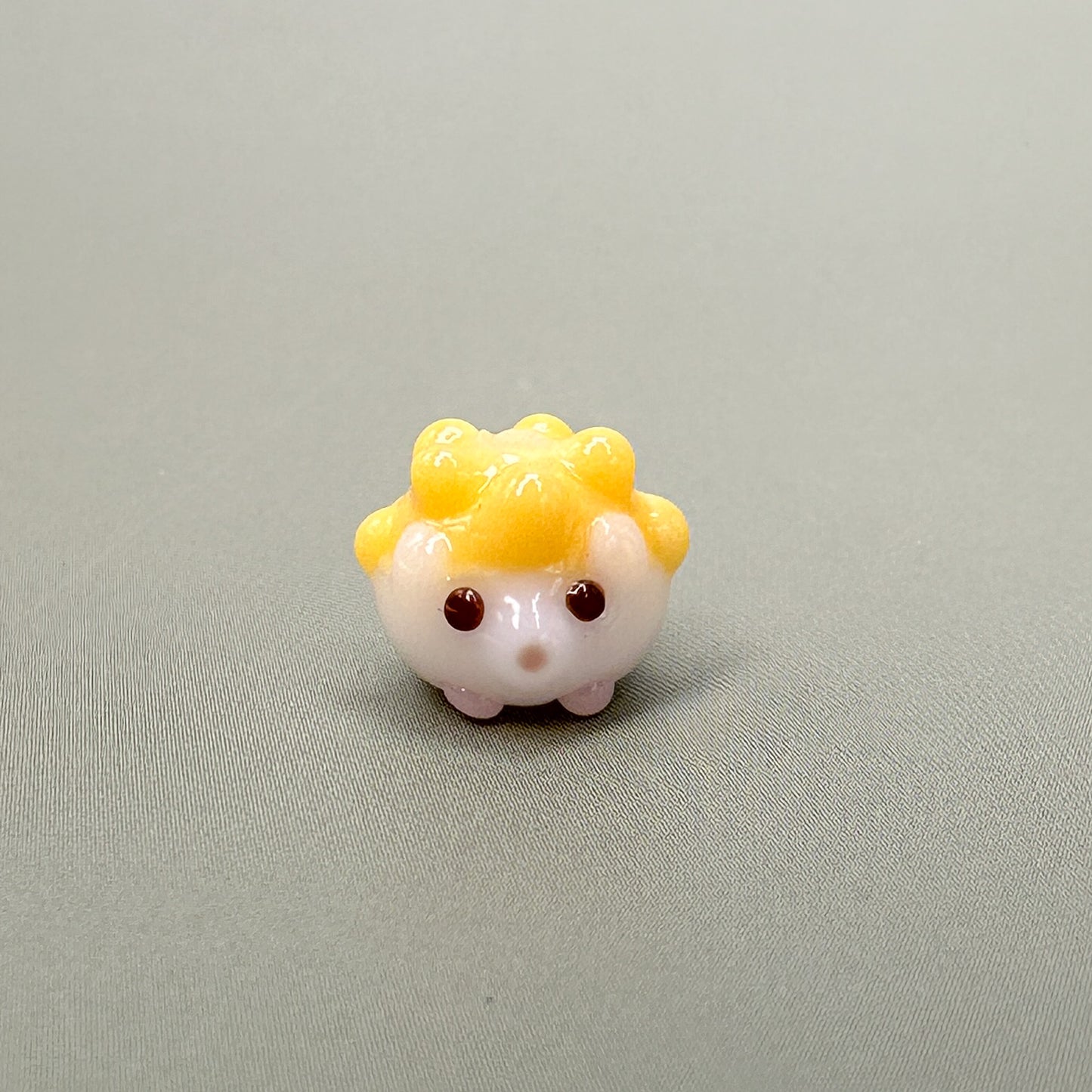 Chibi Handmade Glass Beads - Hedgehog (Yellow)-The Bead Gallery Honolulu