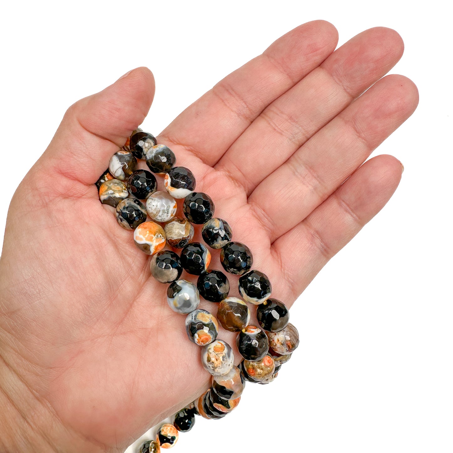 Bumblebee Agate 10mm Faceted Round Bead - 7.5" Strand-The Bead Gallery Honolulu