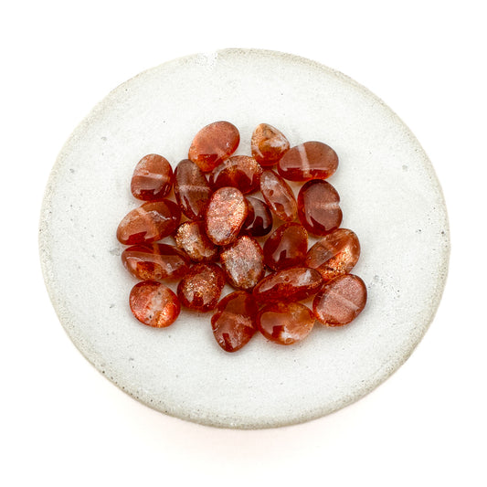 Sunstone Dark Orange Smooth Nugget Bead (2 Quantity Options) (GEM2359/P3231)