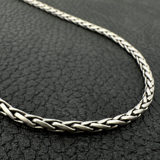 18" 2.5mm Braided Bali Silver Finished Chain Necklace - 1 pc. (J248)