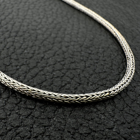 18" 2mm Fine Braided Bali Silver Finished Chain Necklace - 1 pc. (J251)