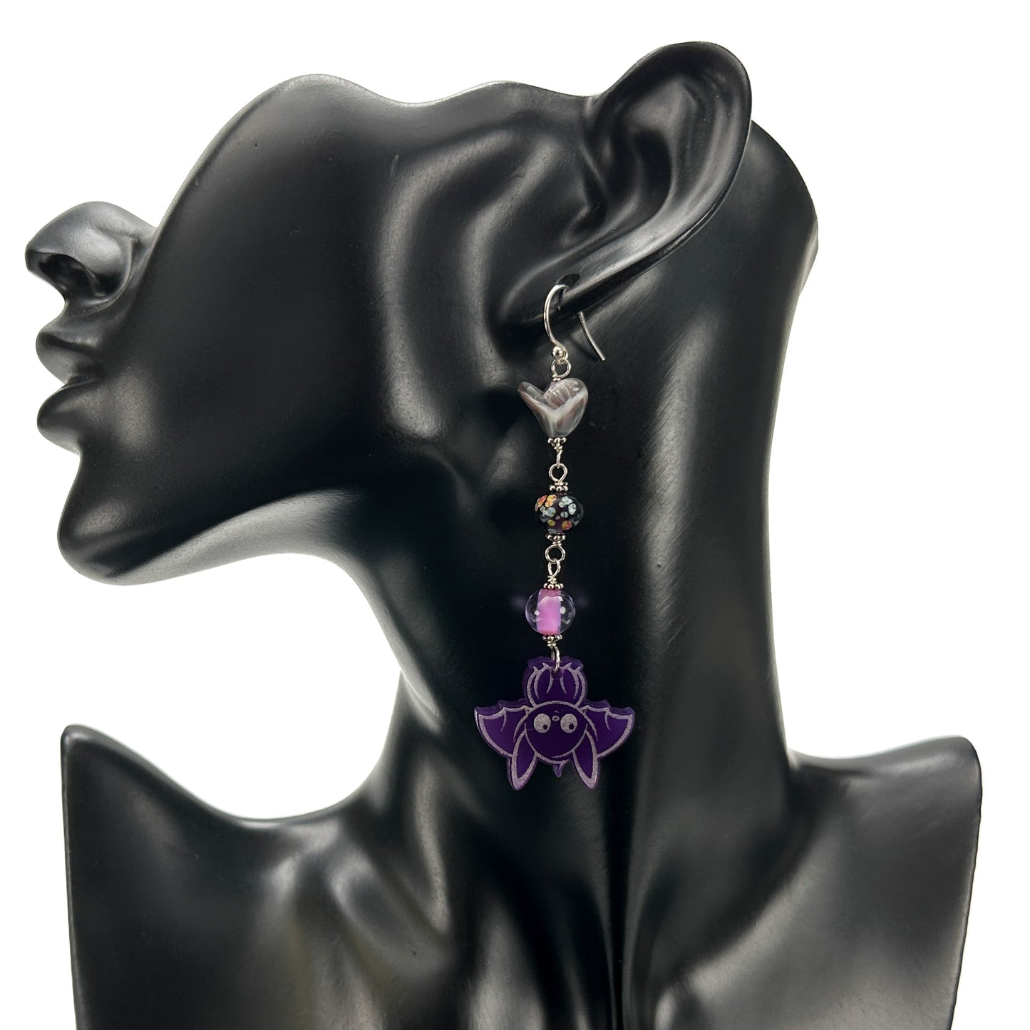 Boo-tiful Ghost or Bat Acrylic Jewelry - 1 pair (J282)