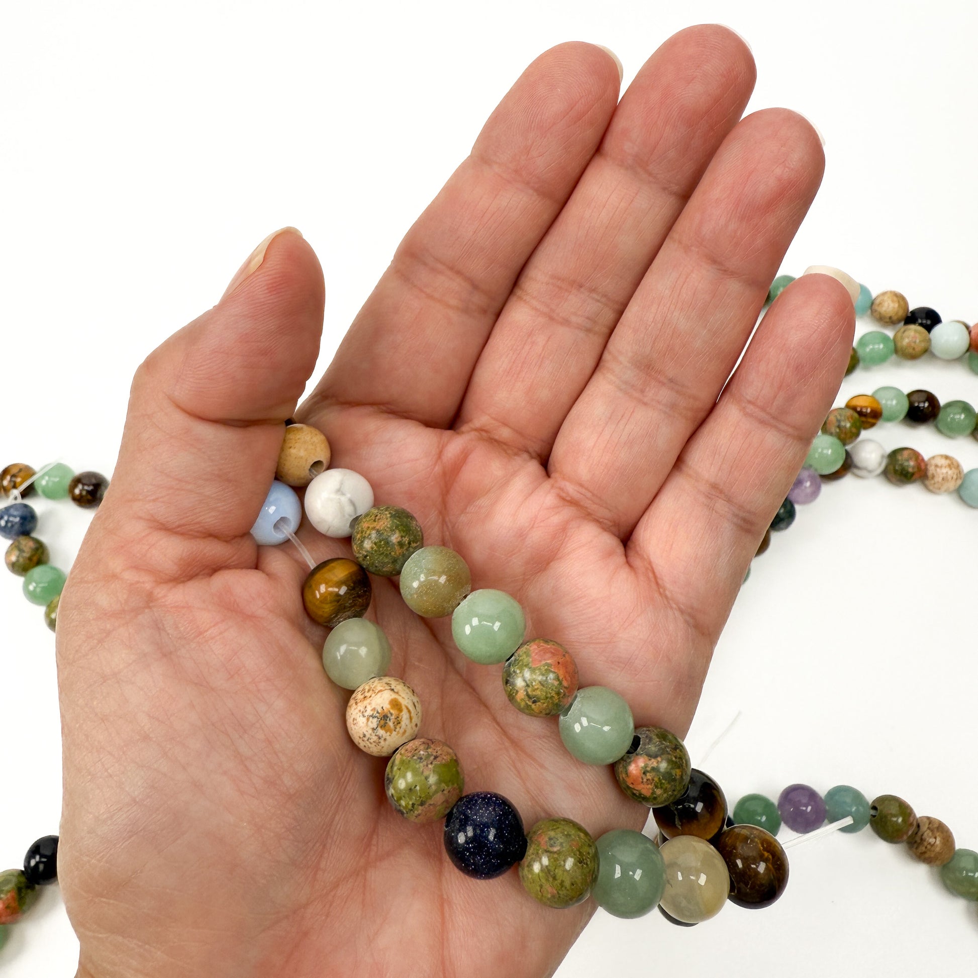LABOR DAY SALE & GWP: Mixed 10mm Round Bead - 15.5" Strand (GEM2445)-The Bead Gallery Honolulu