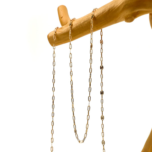 2 x 4mm Starburst Chain w/5-Link Cable Chain - Gold Filled (1 in/CH373)-The Bead Gallery Honolulu