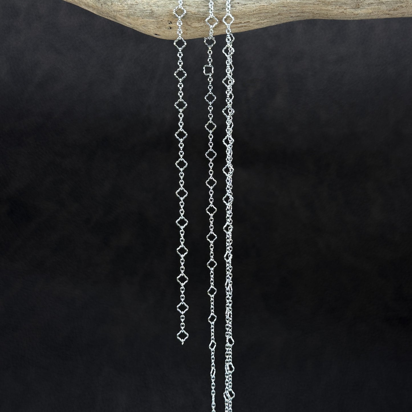 4mm Clover w/3-link Cable Chain - Silver | Gold (1 in/CH374)-The Bead Gallery Honolulu