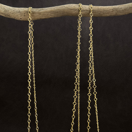 4mm Clover w/3-link Cable Chain - Silver | Gold (1 in/CH374)-The Bead Gallery Honolulu