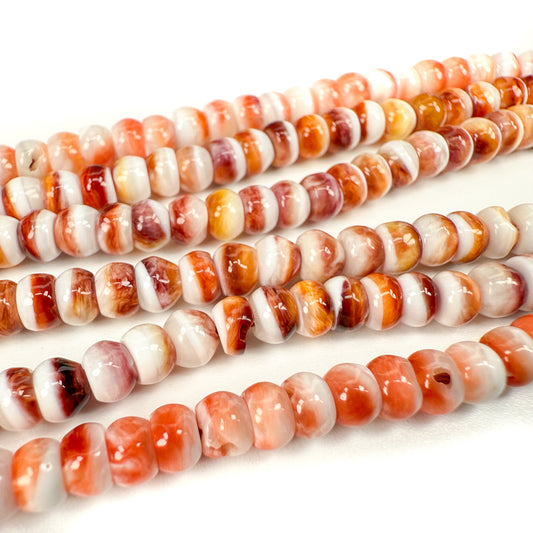 Natural Baja Spiny Oyster 4mm Smooth Rondelle Bead (4 inch/P3440)-The Bead Gallery Honolulu