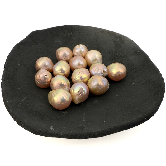 Edison Freshwater 11-13mm Golden Pink Pearl Bead (1 pc/P3432)-The Bead Gallery Honolulu