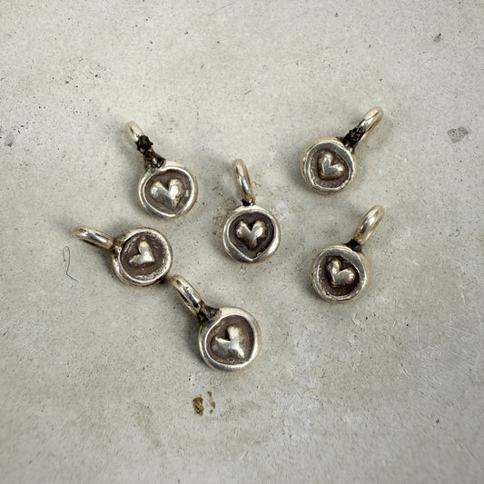 Tiny Heart 5x10mm Thai Hill Tribe Silver Charm (1 pc/M2082)-The Bead Gallery Honolulu