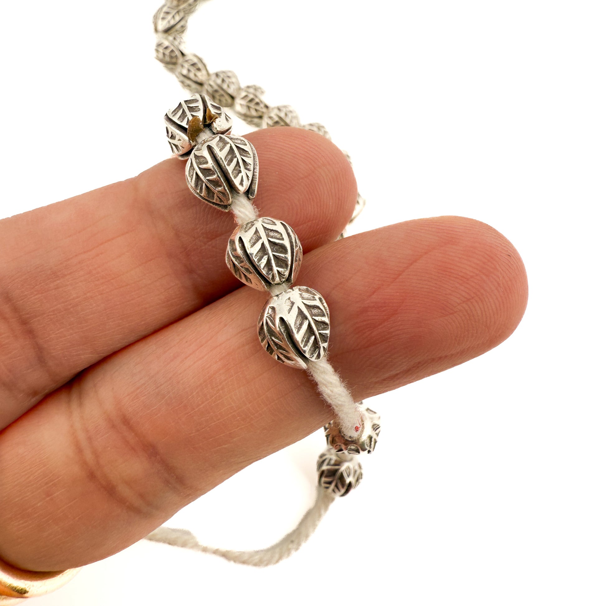 Five Petal 7mm Cut Leaf Pod (Thai) Sterling Silver Bead (1 pc/M2081)-The Bead Gallery Honolulu