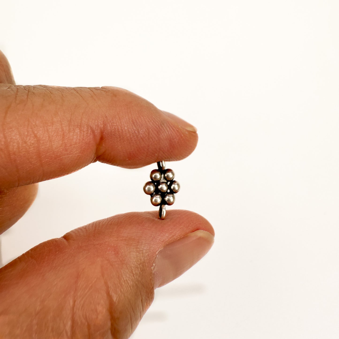 Flower 8x12mm Sterling Silver Link Bead (1 pc/M2083)-The Bead Gallery Honolulu