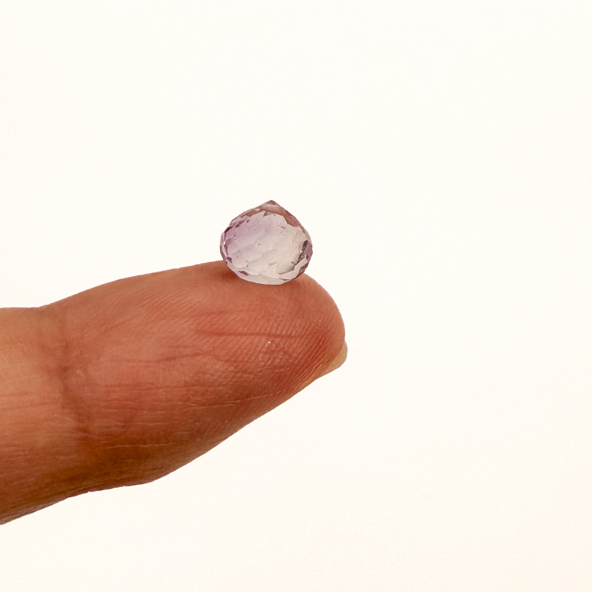 Amethyst 7x7.5mm Faceted Briolette Bead (1 pc/P3437)-The Bead Gallery Honolulu