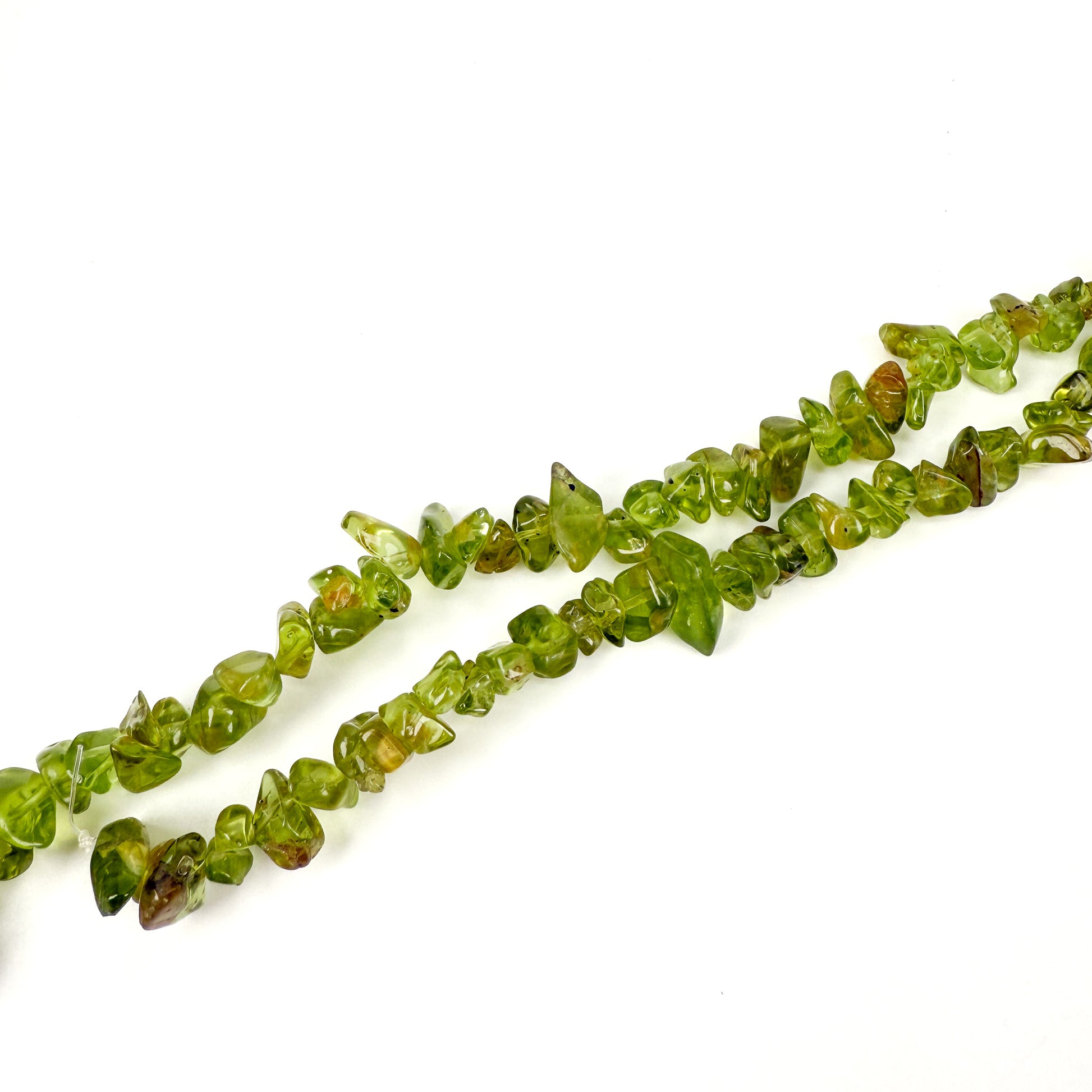 Arizona Peridot Small Tumbled Chip Bead - 8" Strand (GEM625)-The Bead Gallery Honolulu