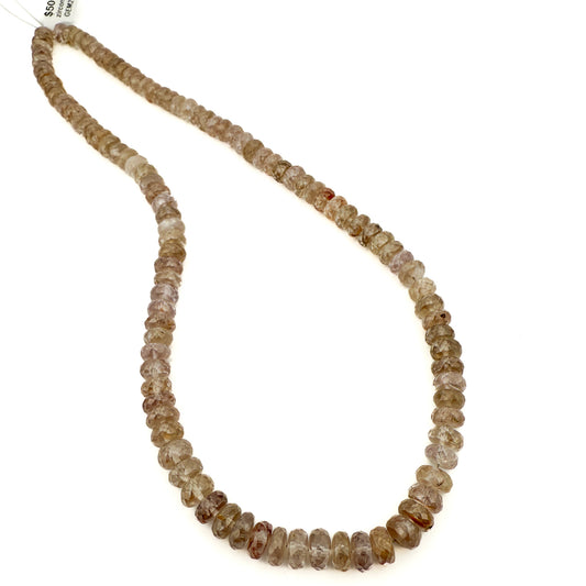 6mm-9mm Zircon Faceted Rondelle Bead Necklace (GEM2163) 16" strand-The Bead Gallery Honolulu