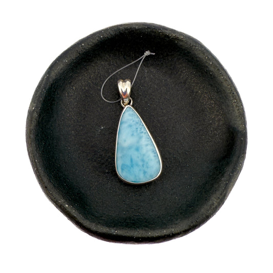 Assorted Larimar Drop Pendant - Bali Silver (1 pc/M1431)