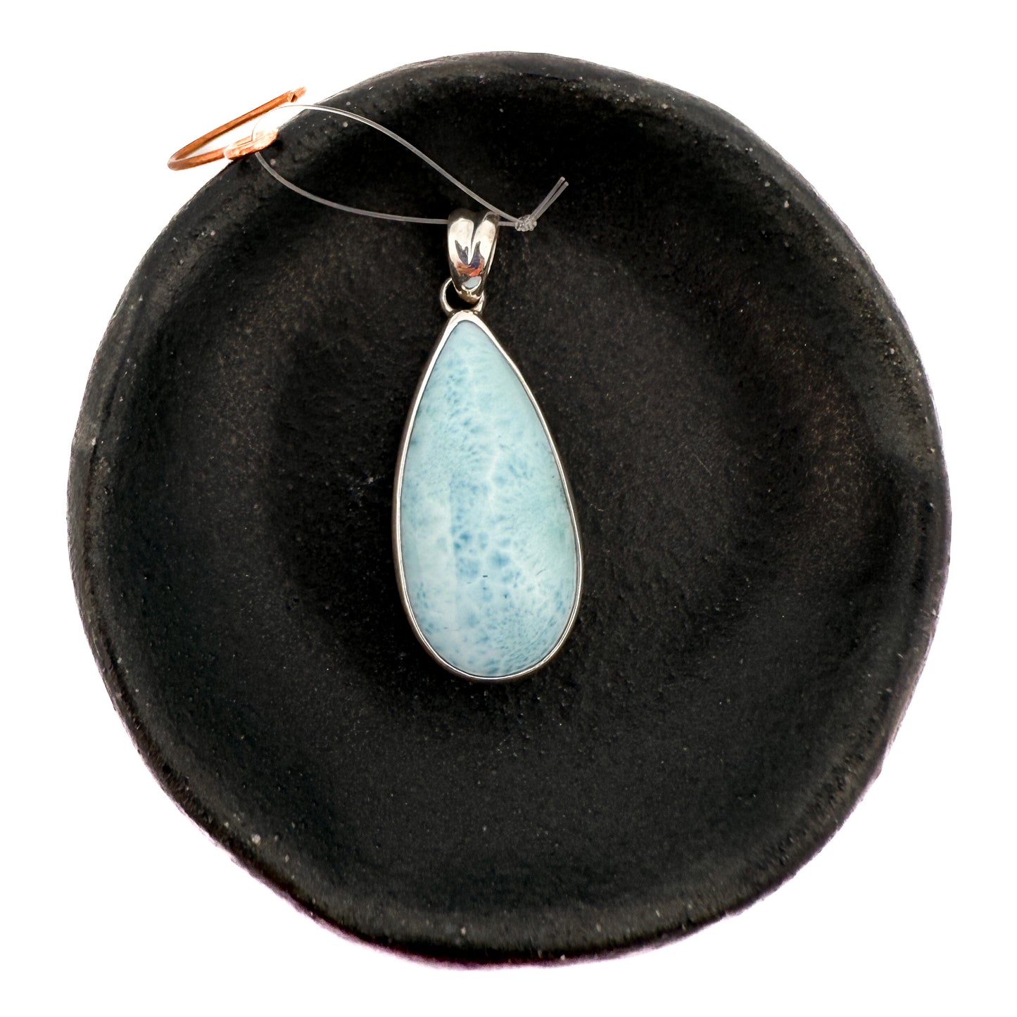 Assorted Larimar Drop Pendant - Bali Silver (1 pc/M1431)