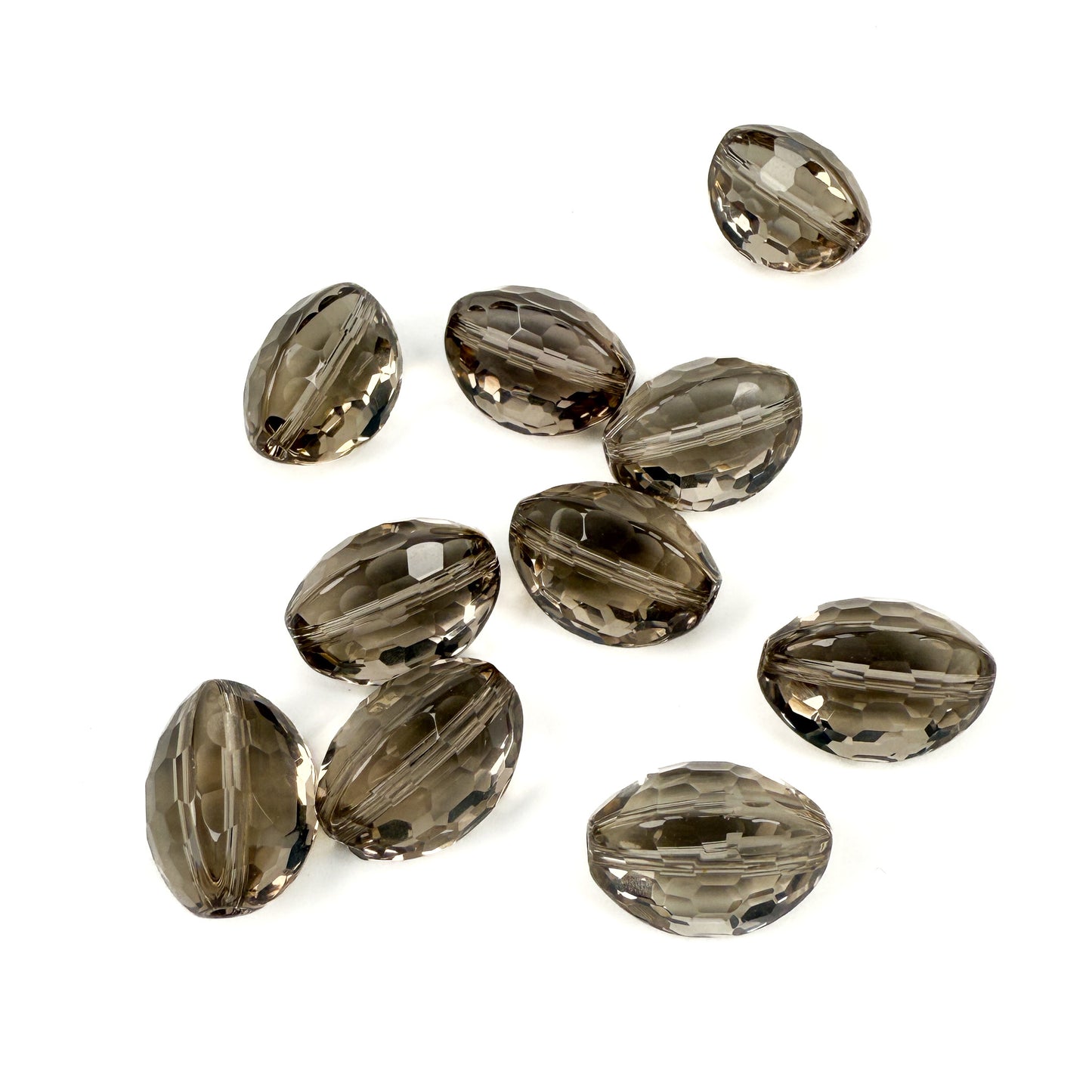 Smoky Quartz 16mm Faceted Coconut Bead (1 pc/P3350)-The Bead Gallery Honolulu