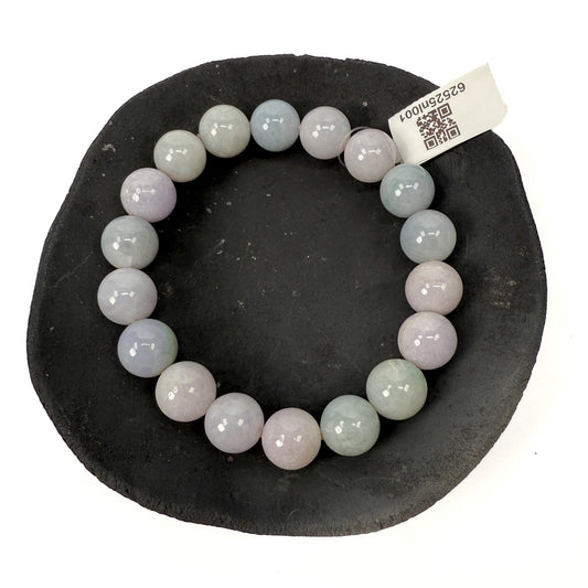 Jade 11mm Smooth Round Bead Stretchy Cord Bracelet (J321)-The Bead Gallery Honolulu