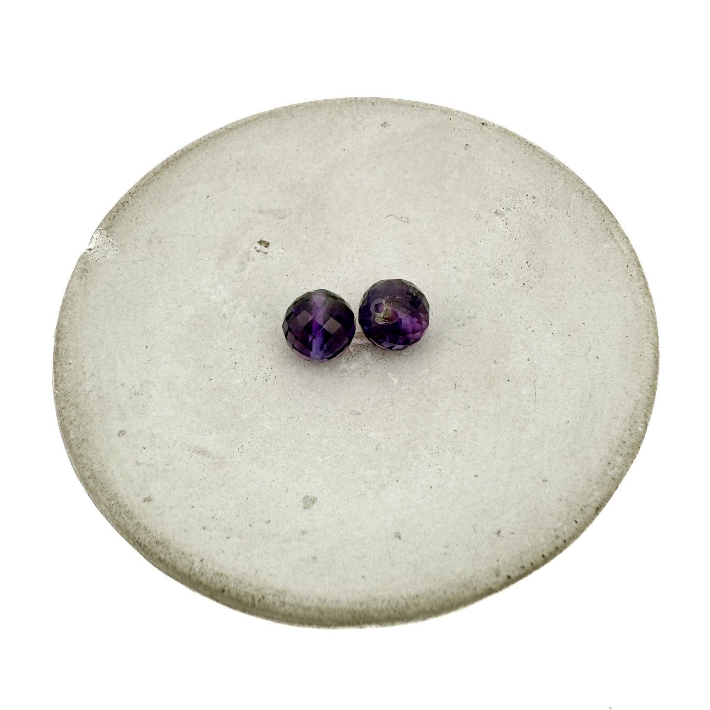 Amethyst 8mm Faceted Round Bead (2 pcs/P3439)-The Bead Gallery Honolulu