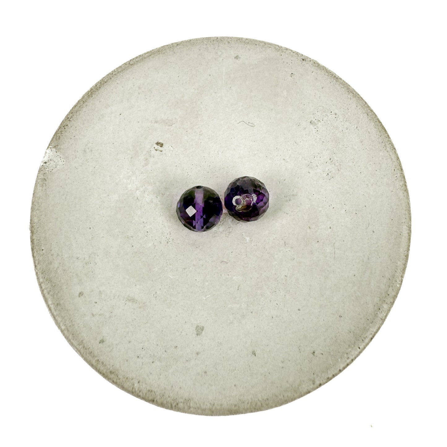 Amethyst 8mm Faceted Round Bead (2 pcs/P3439)-The Bead Gallery Honolulu