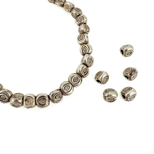 Thai Silver 4.5mm Triangle Evil Eye Bead (1 pc/M779)-The Bead Gallery Honolulu