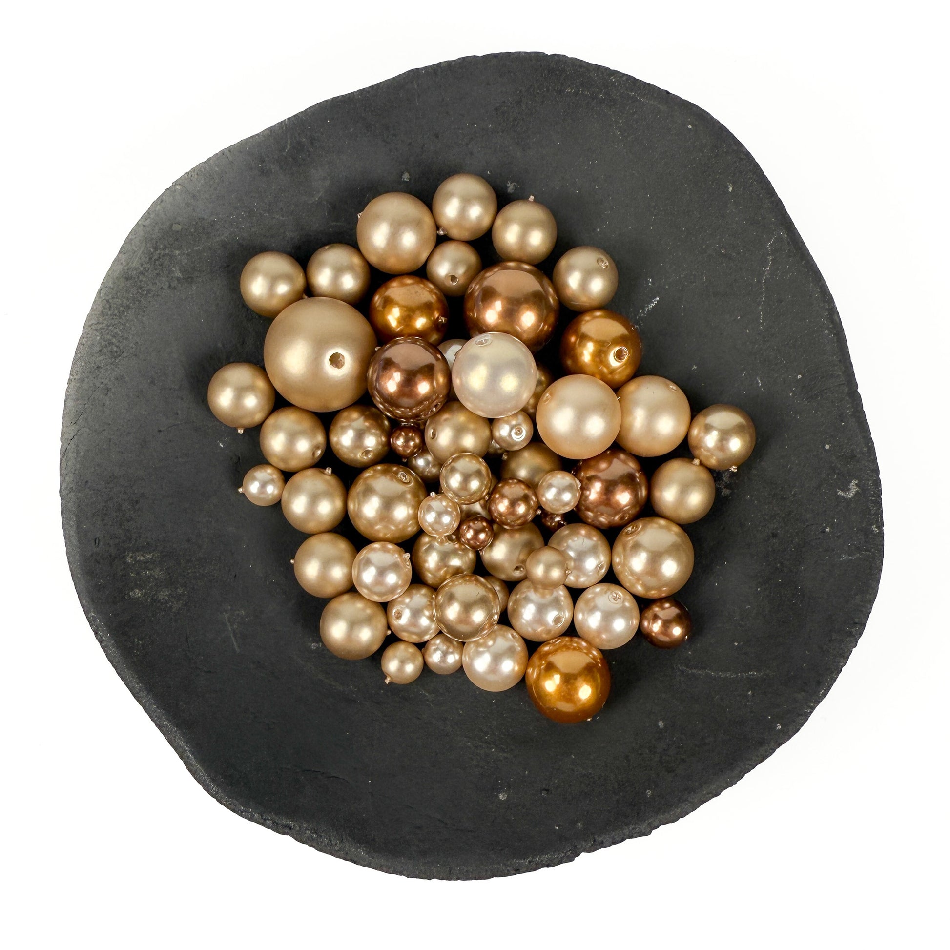 Vintage Golden Glass Rounds Mix (1 Bag/MIX155)-The Bead Gallery Honolulu