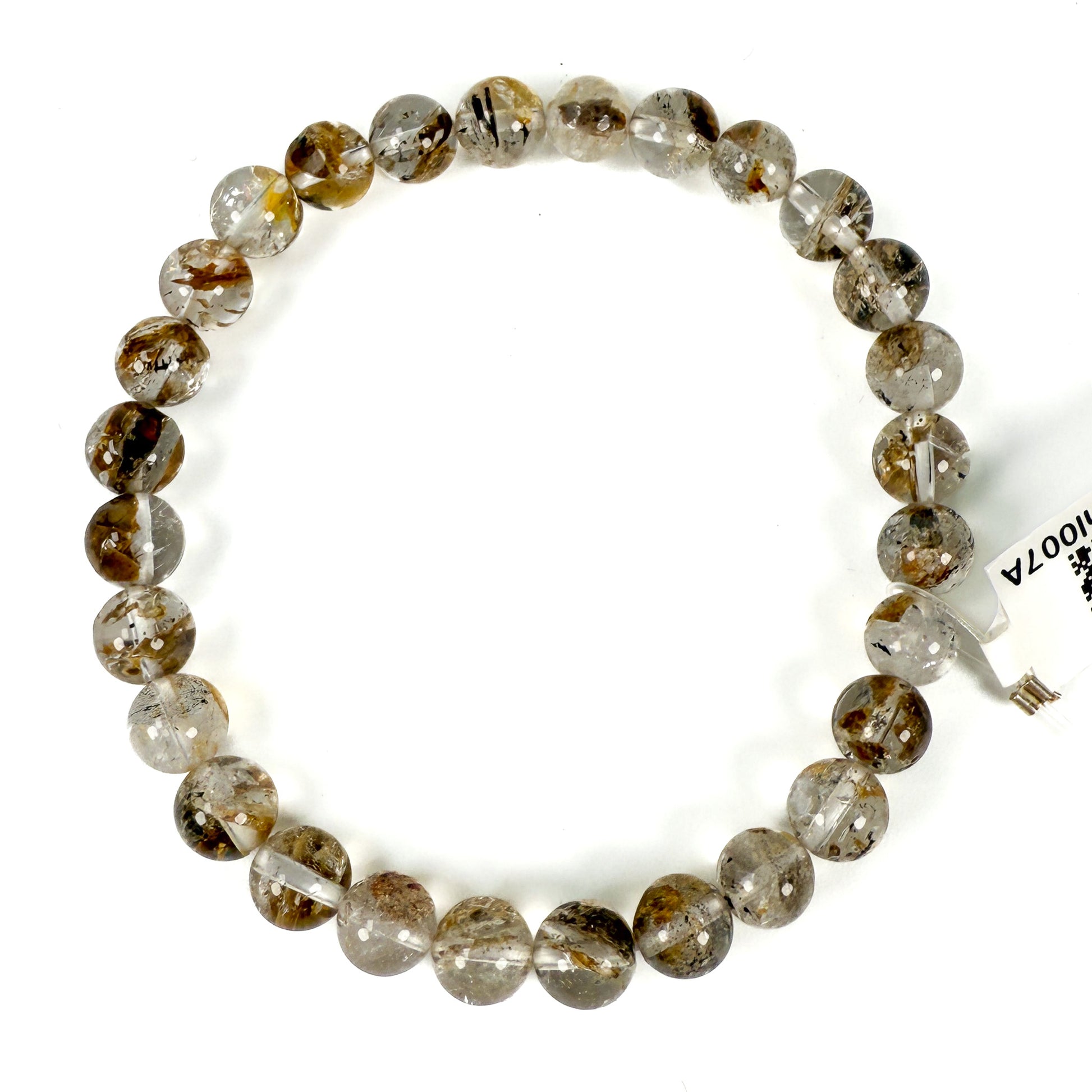 Rutilated Quartz 6mm-8mm Round Stretchy Cord Bracelet (J288)-The Bead Gallery Honolulu