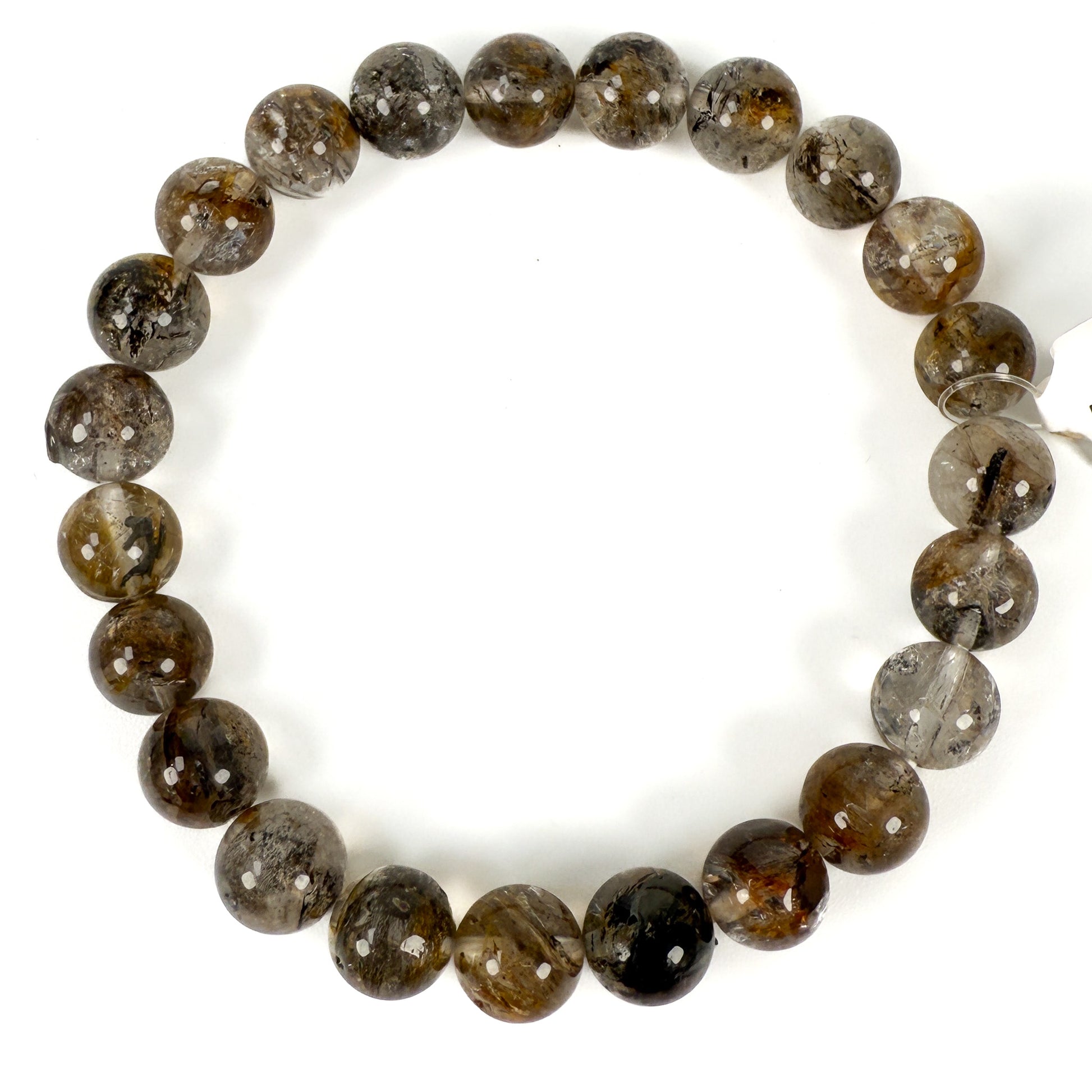 Rutilated Quartz 6mm-8mm Round Stretchy Cord Bracelet (J288)-The Bead Gallery Honolulu