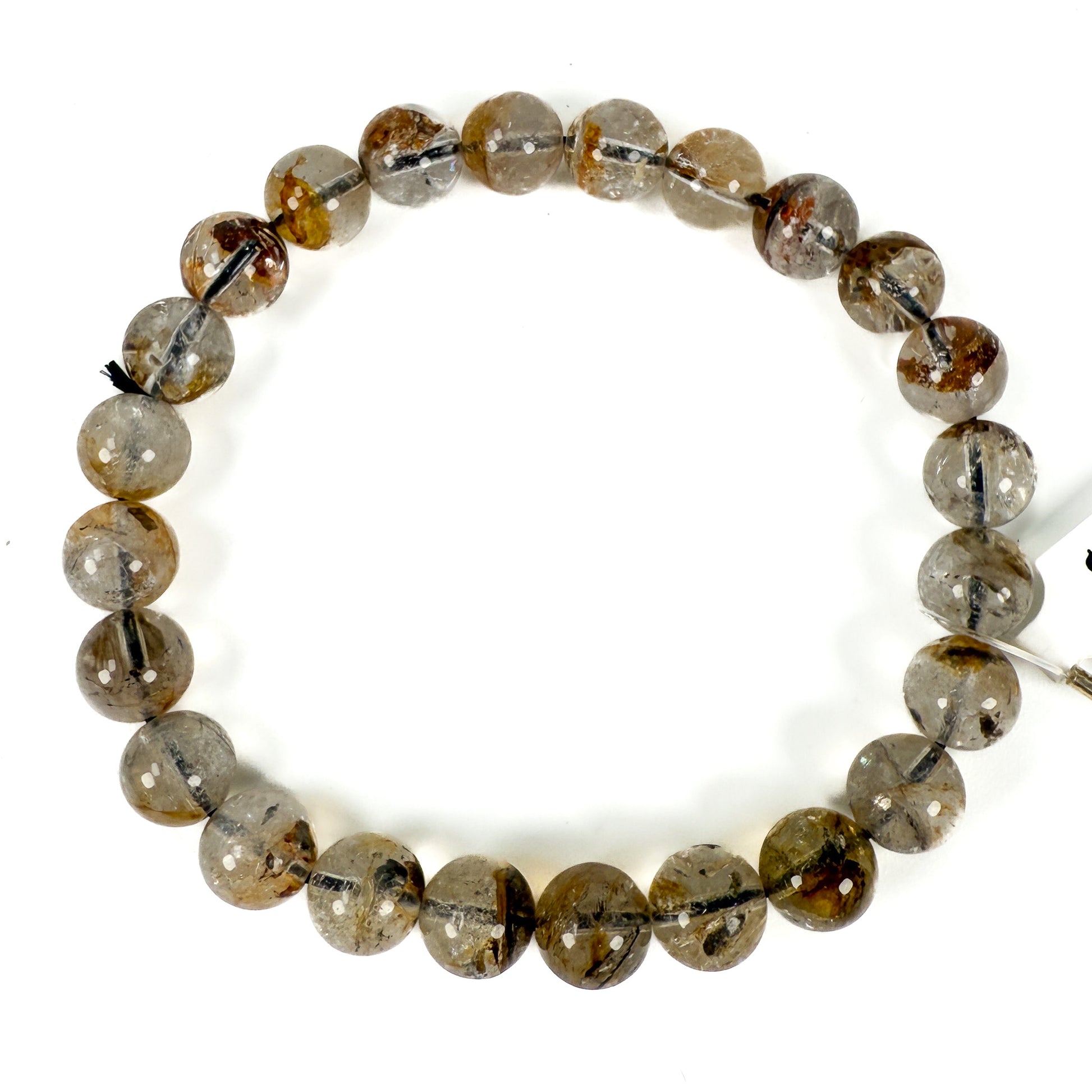 Rutilated Quartz 6mm-8mm Round Stretchy Cord Bracelet (J288)-The Bead Gallery Honolulu