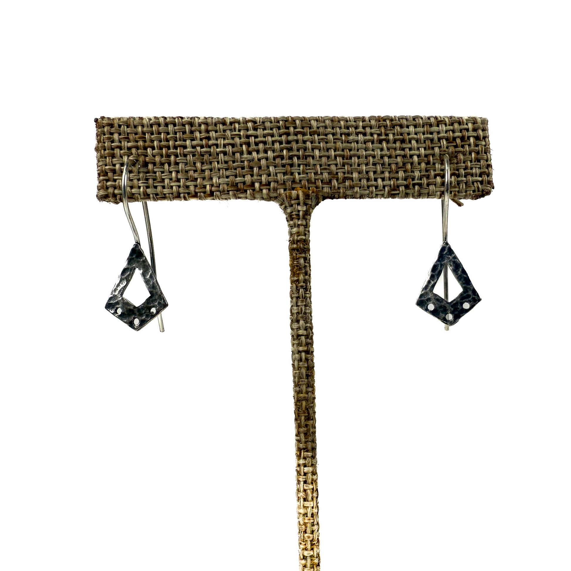 Kite 18mm Textured White Bronze Earrings (1 pair/M2092)-The Bead Gallery Honolulu