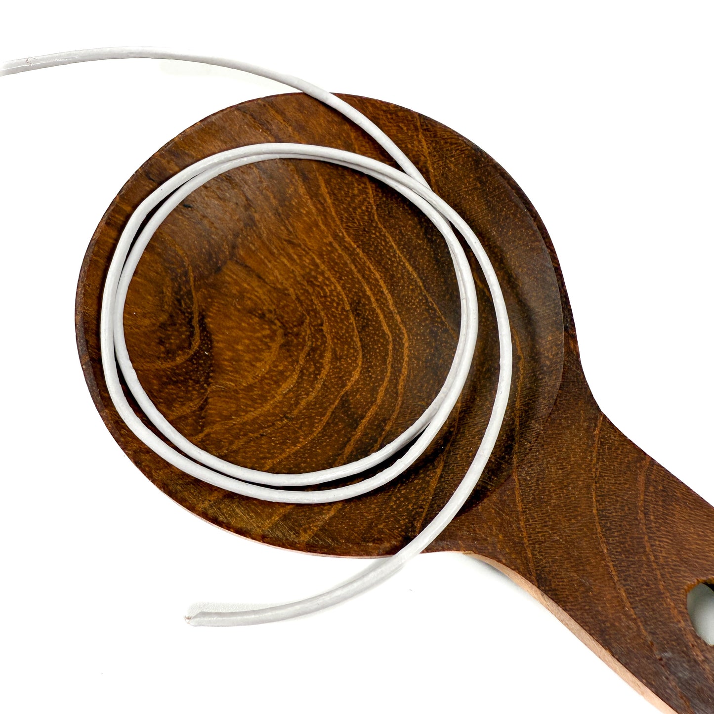 Indian Leather 1mm Round Cord - 1 foot | Metallic Bronze | Metallic Brown | White (CD65)