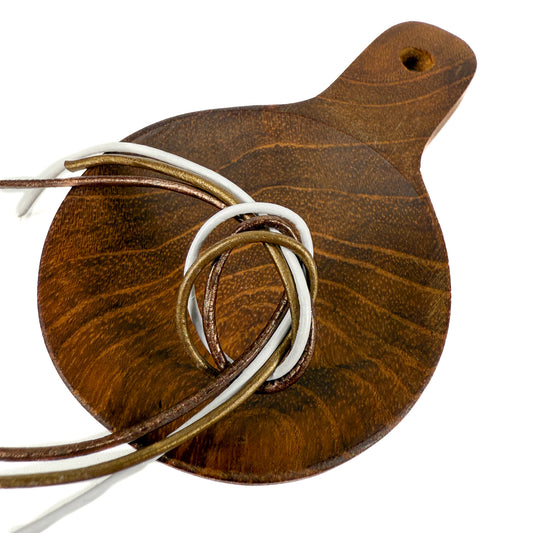 Indian Leather 1mm Round Cord - 1 foot | Metallic Bronze | Metallic Brown | White (CD65)