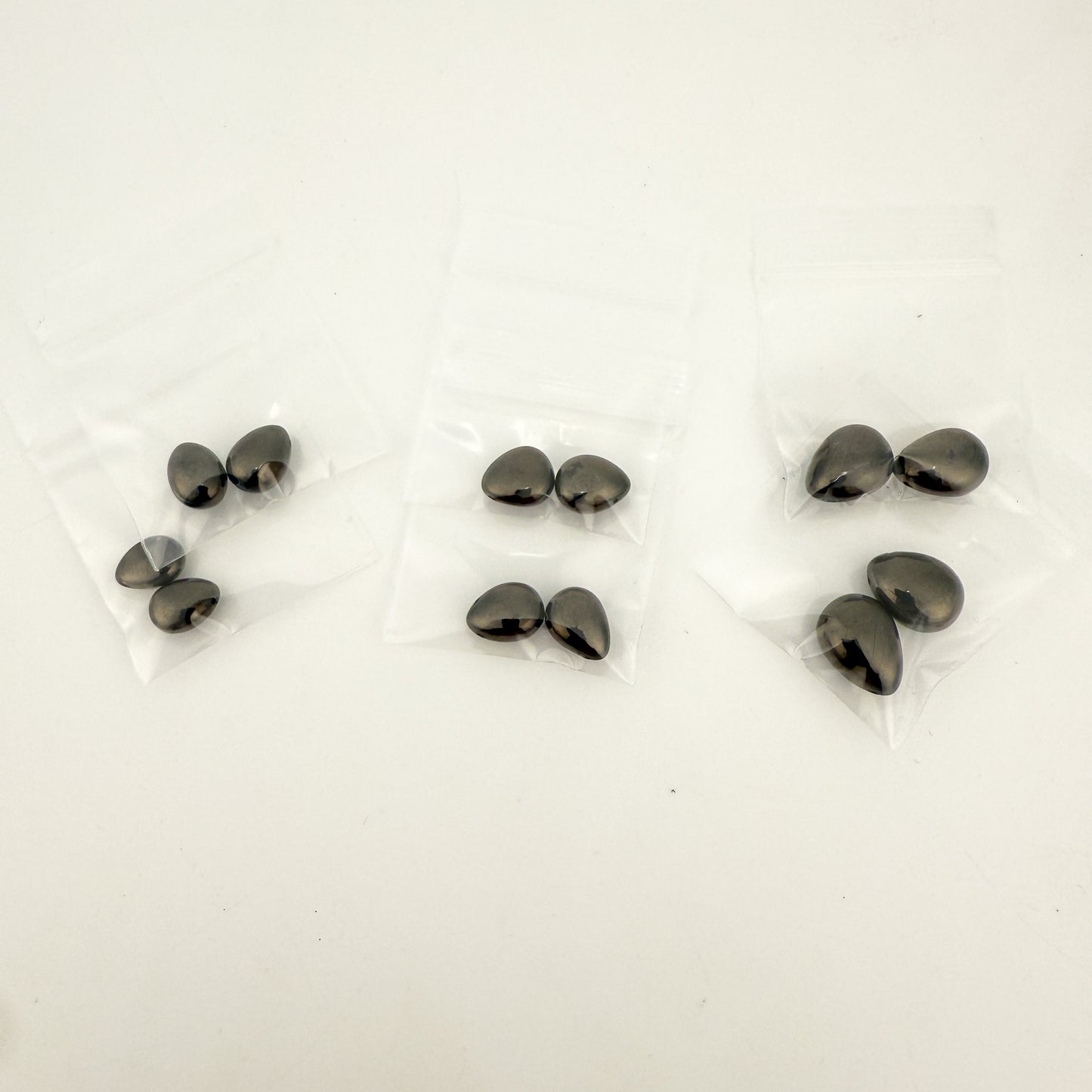 Shungite Smooth Tip Drilled Briolette Beads (2 pcs/P3354)-The Bead Gallery Honolulu