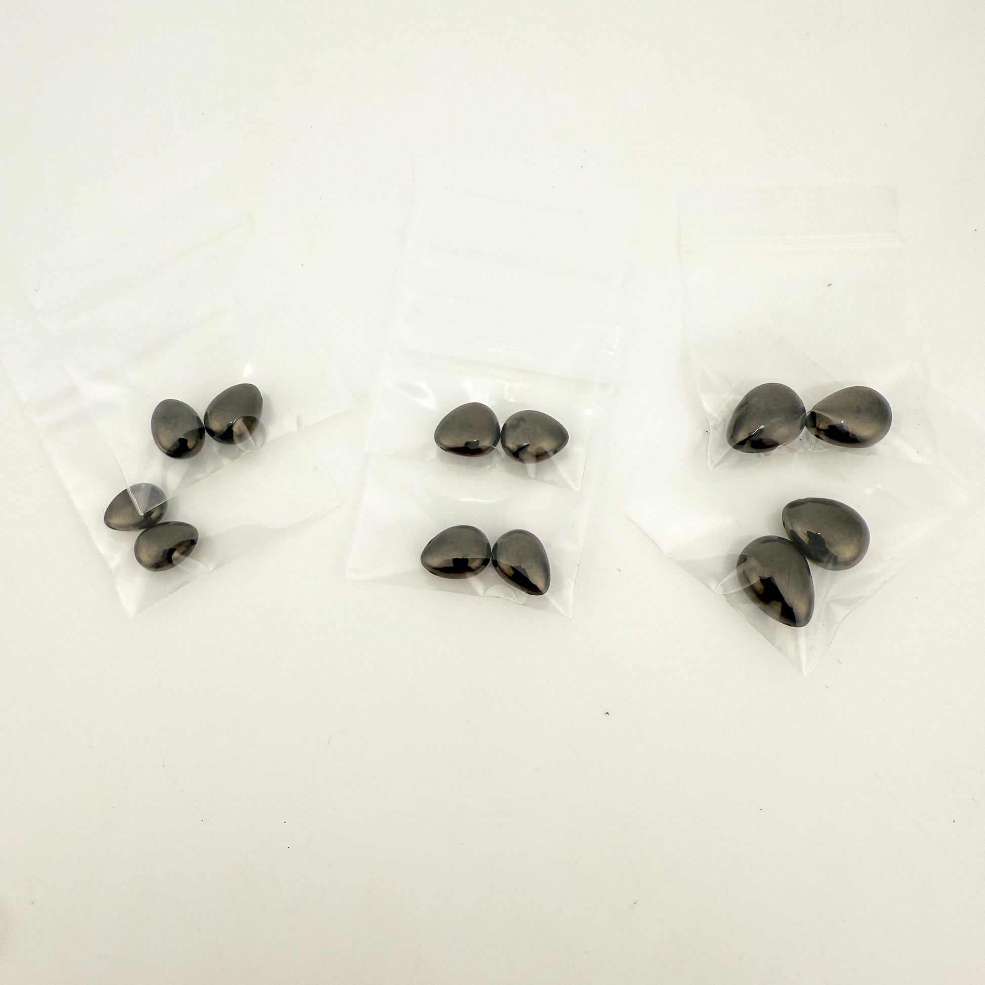 Shungite Smooth Tip Drilled Briolette Beads (2 pcs/P3354)-The Bead Gallery Honolulu