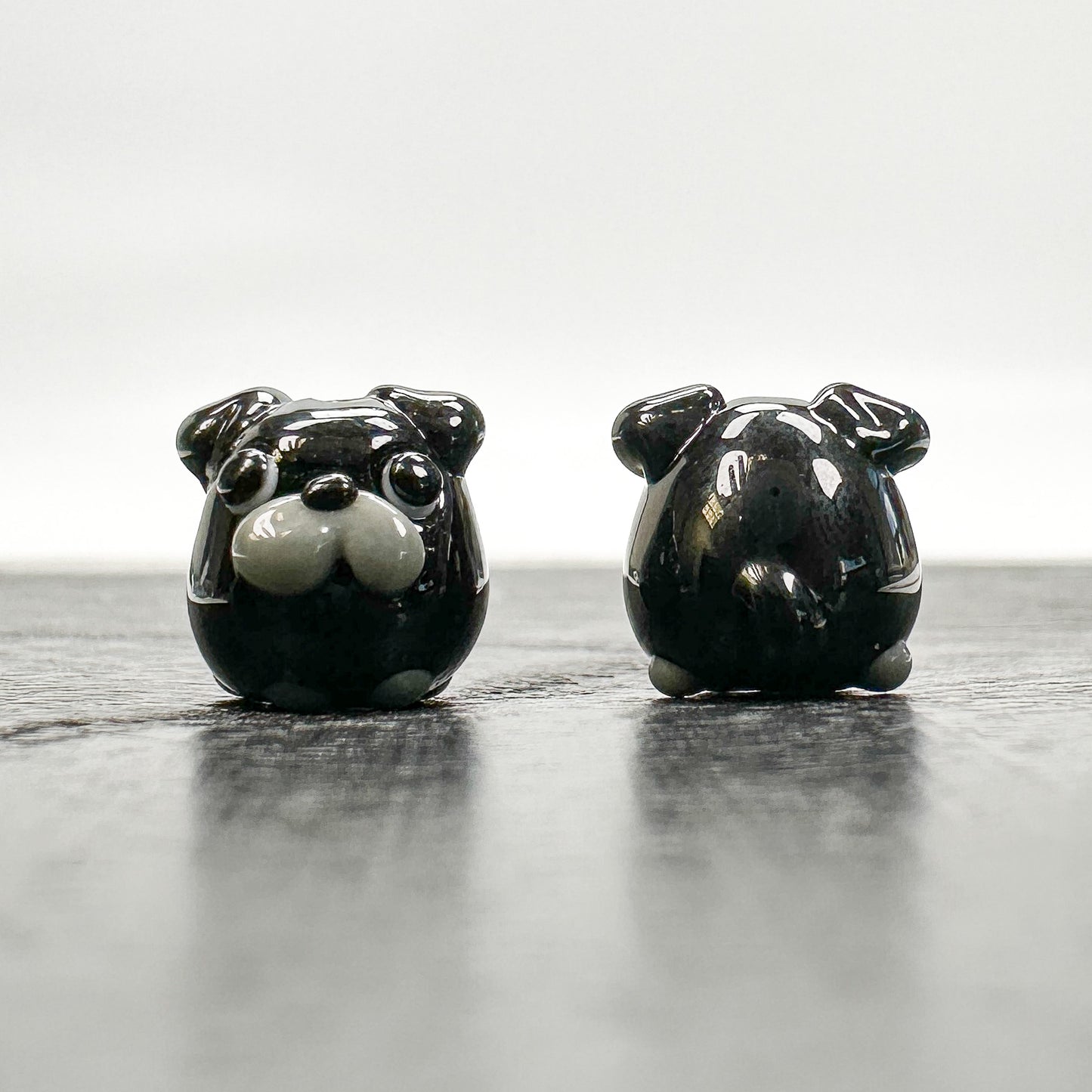 Chibi Handmade Glass Handmade Glassibi Beads - Pug Dog Body Black-The Bead Gallery Honolulu