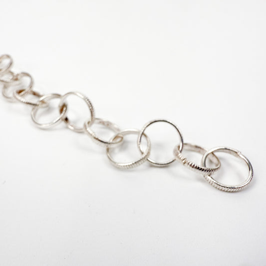 Textured 2x10mm Light Rolo Sterling Silver Chain (1 in/CH338)