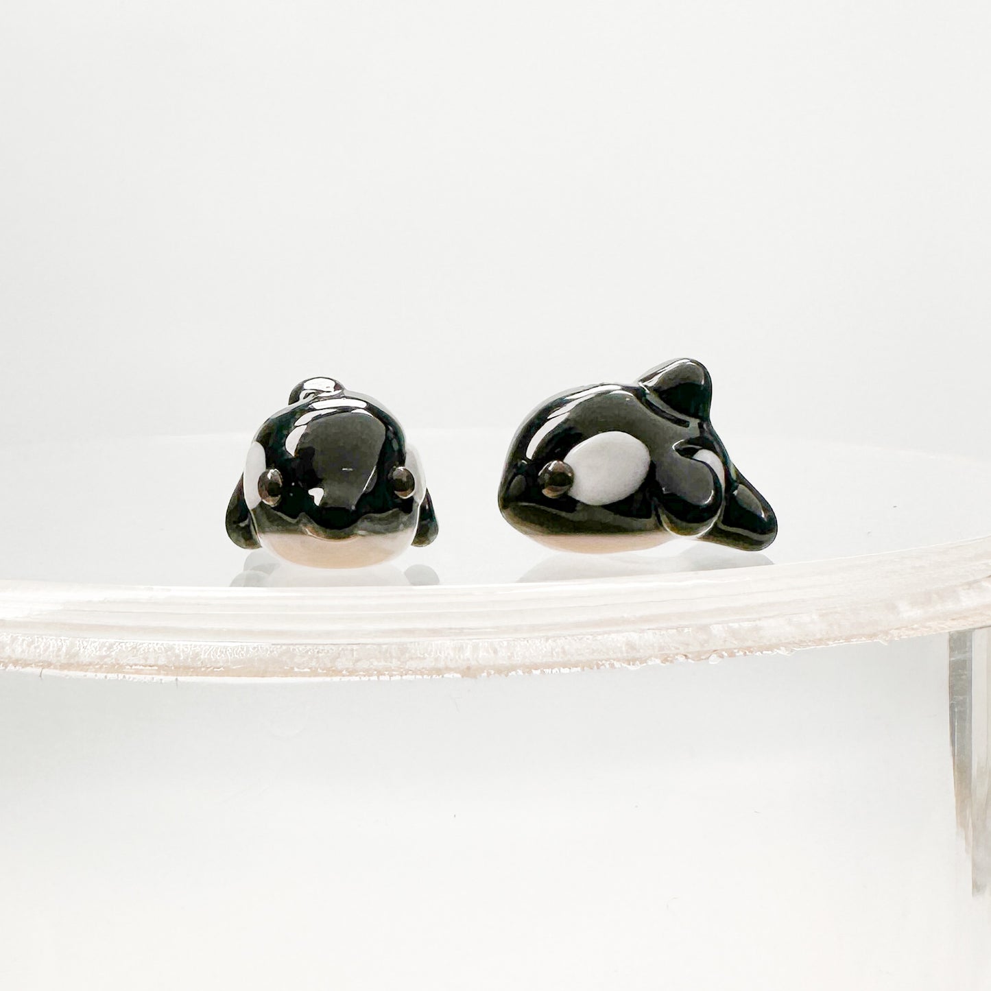 Chibi Handmade Glass Beads - Killer Whale-The Bead Gallery Honolulu