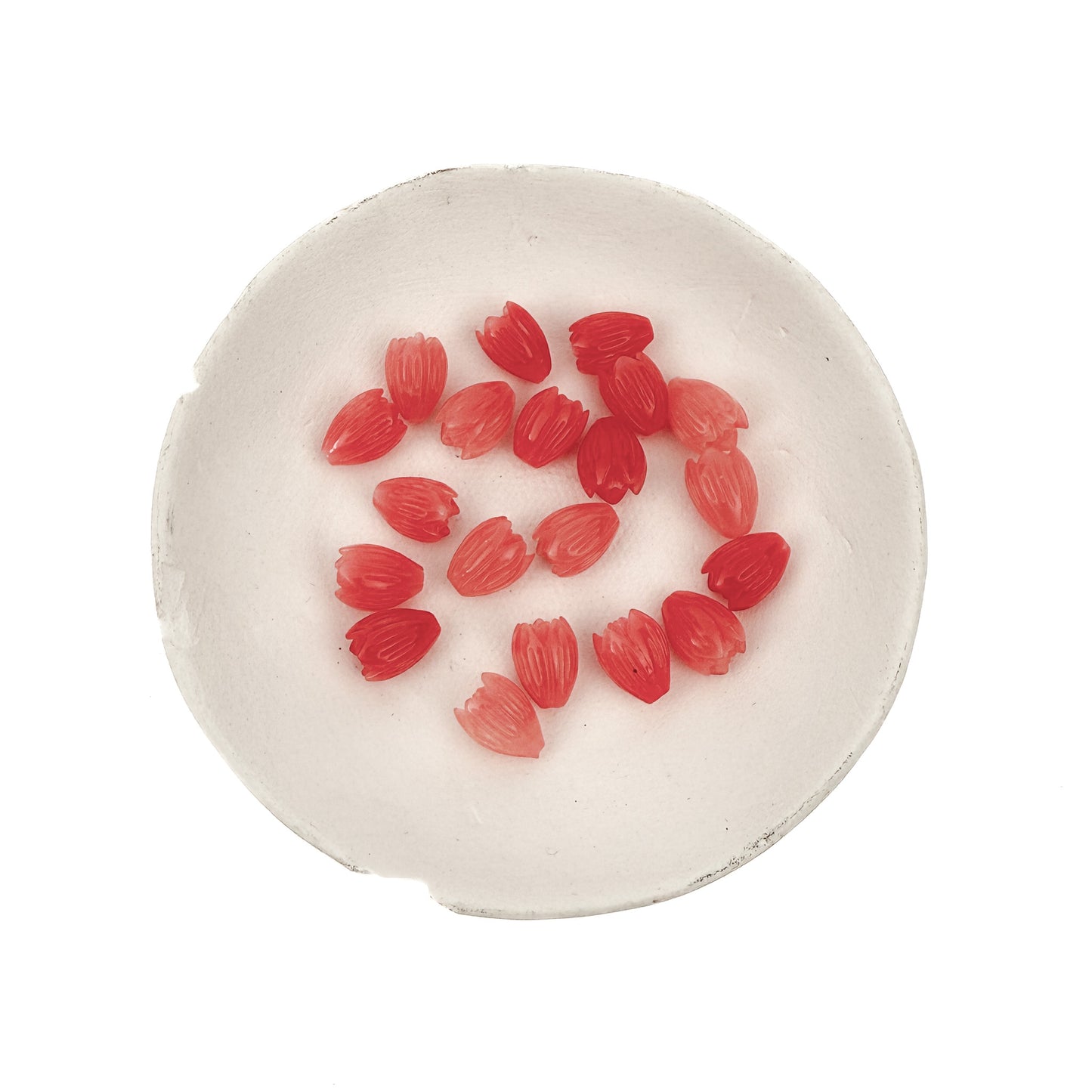 LIMITED RELEASE: Colorful Resin Pikake (Jasmine) 7.5x10mm Medium Flower Bead - Aqua|Green|Pink|Purple|Red |Mix (20 pcs/P3447)