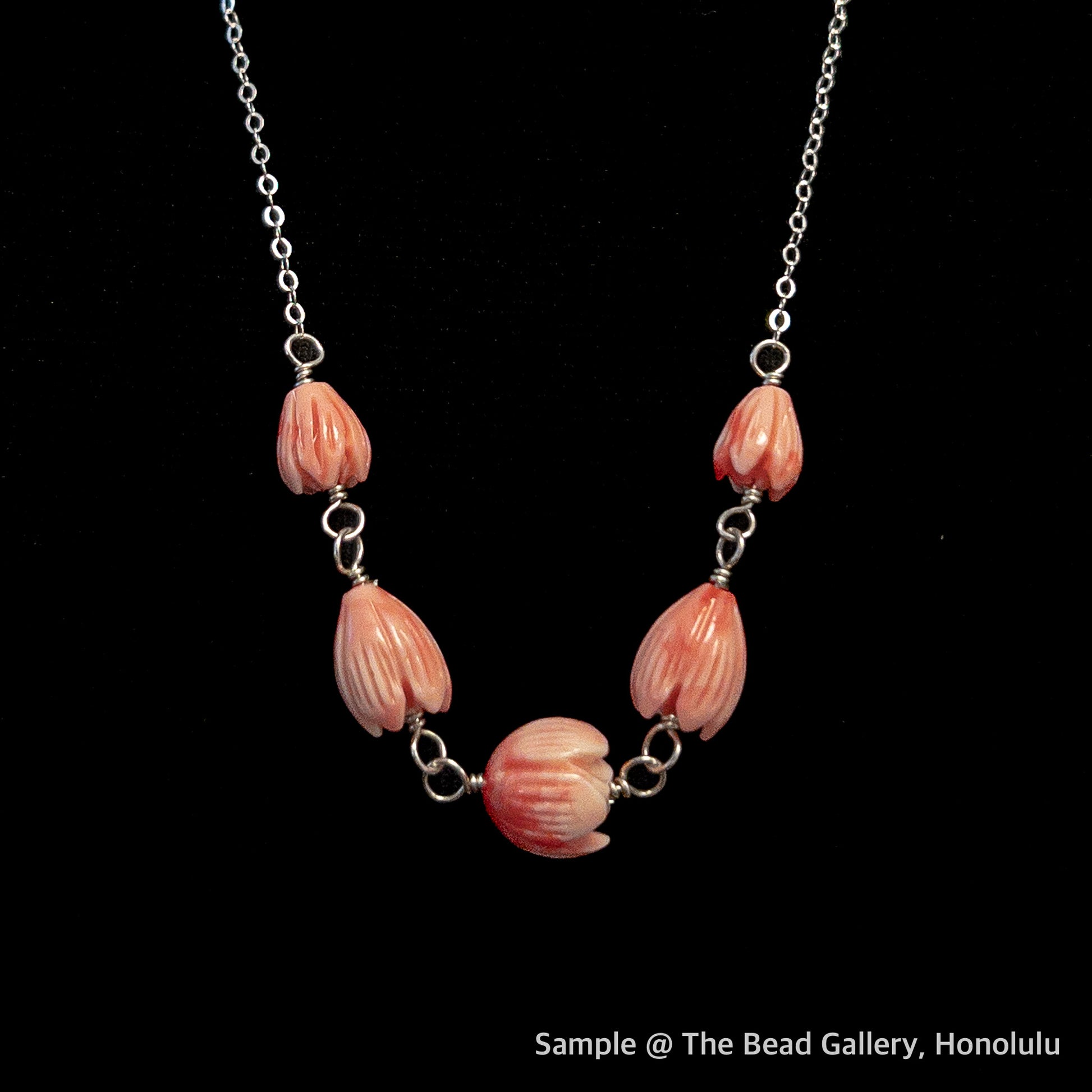 Pikake Bead Reconstituted Shell (Pink Coral Color) - 3 pcs.-The Bead Gallery Honolulu