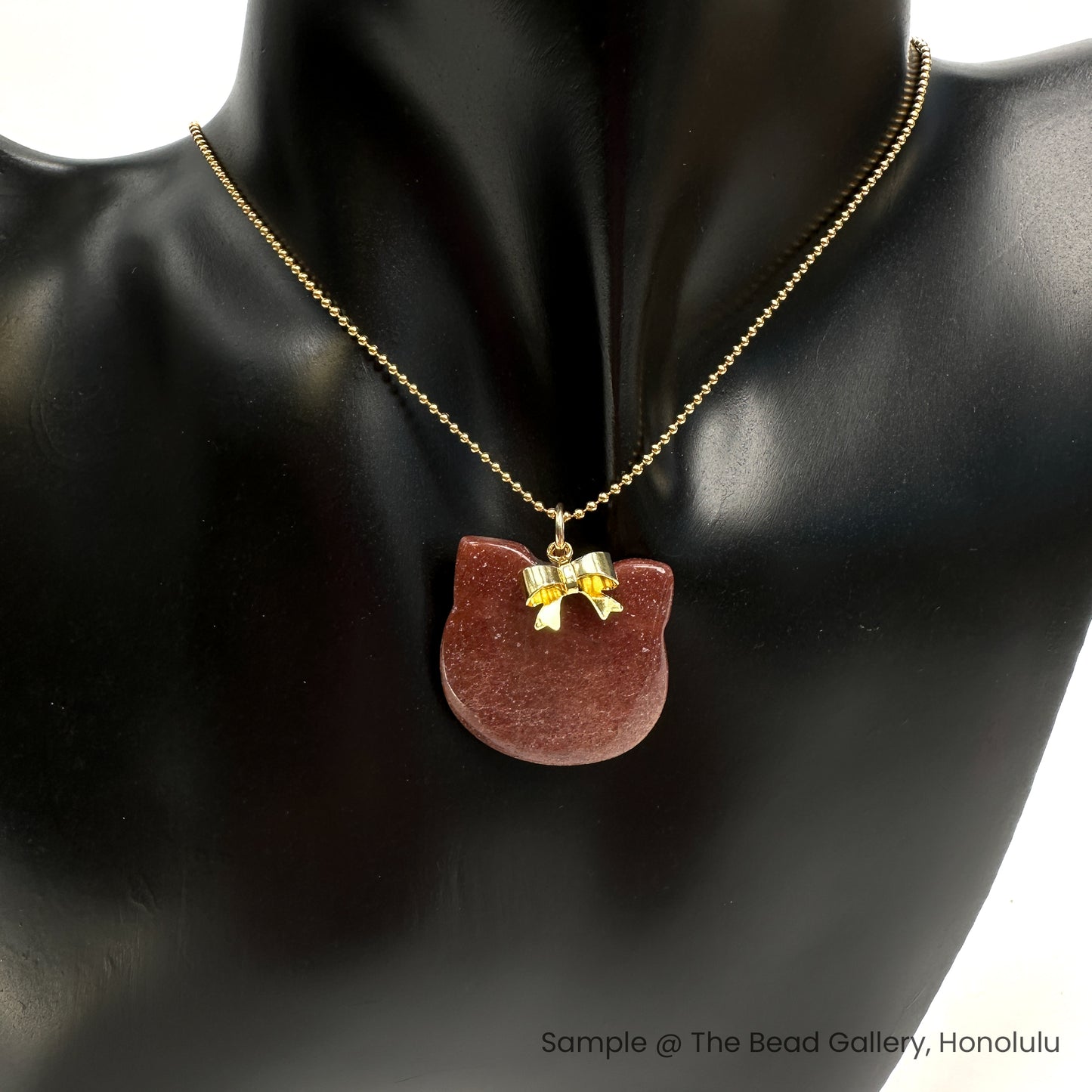 Red Trolleite Cat Pendant - 1 pc.-The Bead Gallery Honolulu