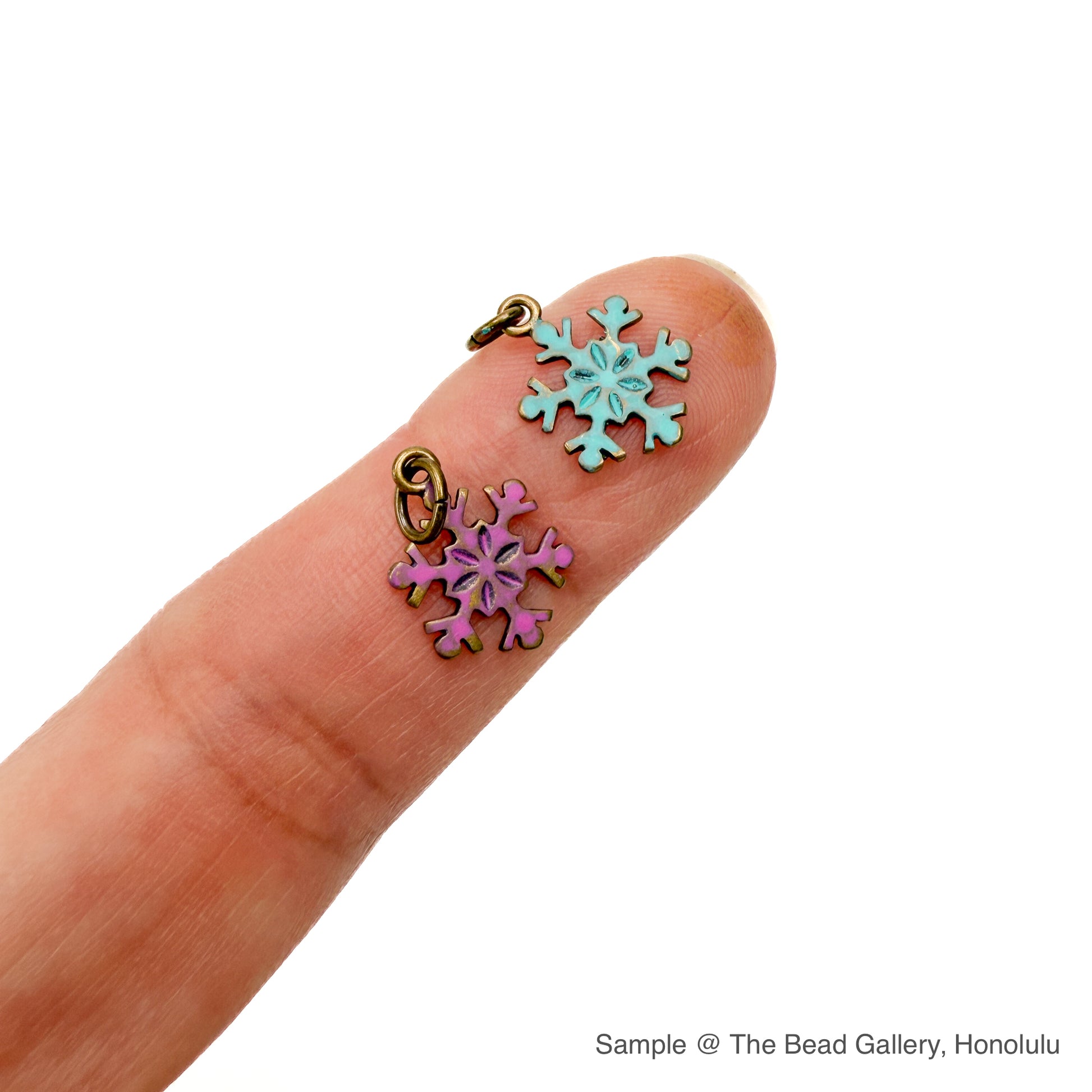 Vintage Snowflake Charm (Oxidized Brass) - 12 pcs.-The Bead Gallery Honolulu